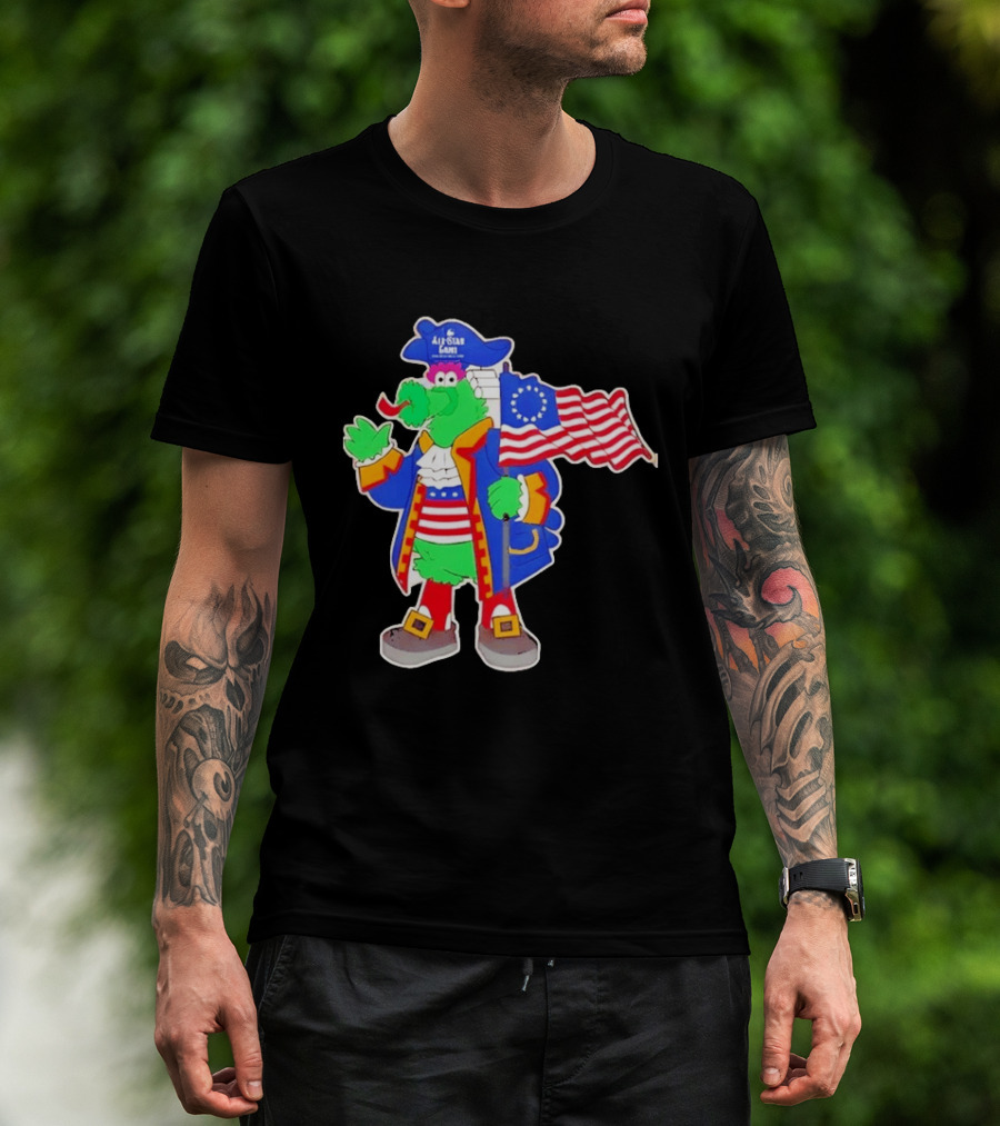 Phillie Phanatic Patriotic 2026 All Star Game Philadelphia Phillies American Flag MLB T-Shirt