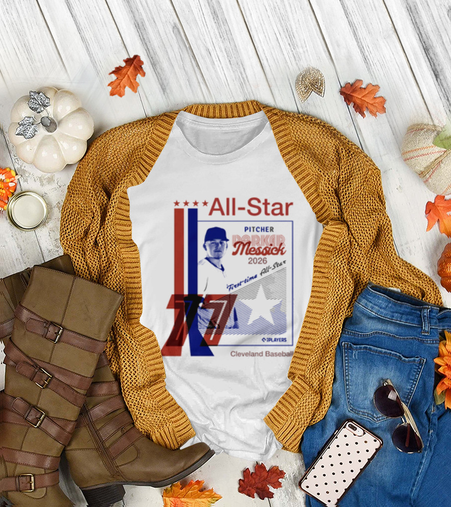 Cleveland Guardians Parker Messick First Time All Star 2026 Pitcher Three Stars T-Shirt