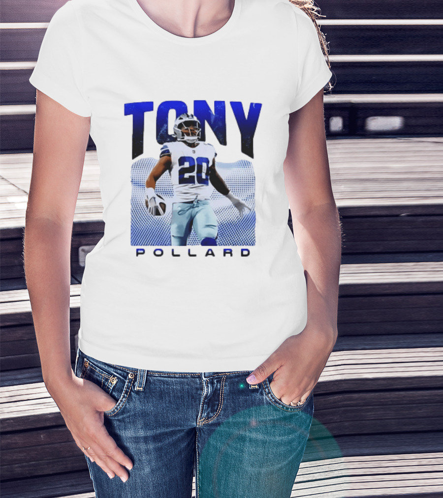 Tony Pollard Dallas Cowboys Number 20 Football Player T-Shirt
