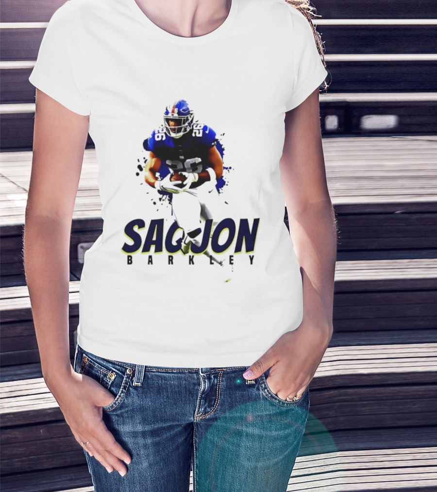 Saquon Barkley 26 New York Giants Running Back Sports T-Shirt