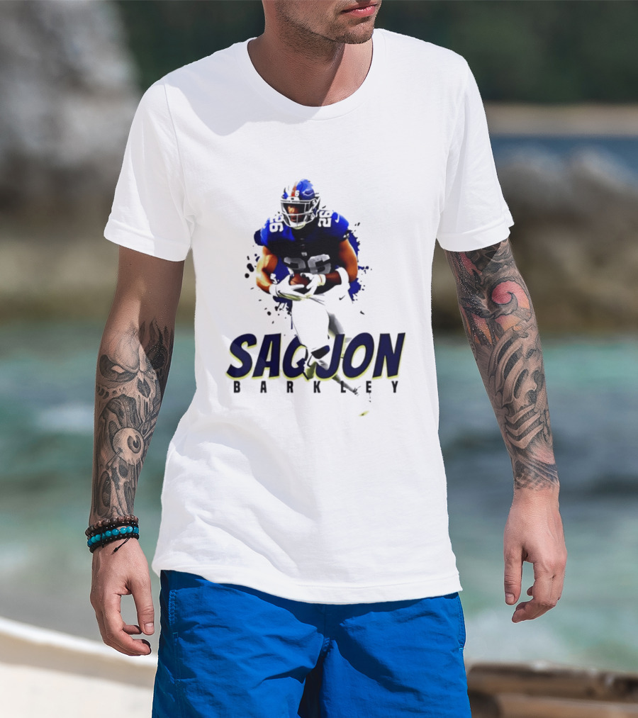 Saquon Barkley 26 New York Giants Running Back Sports T-Shirt