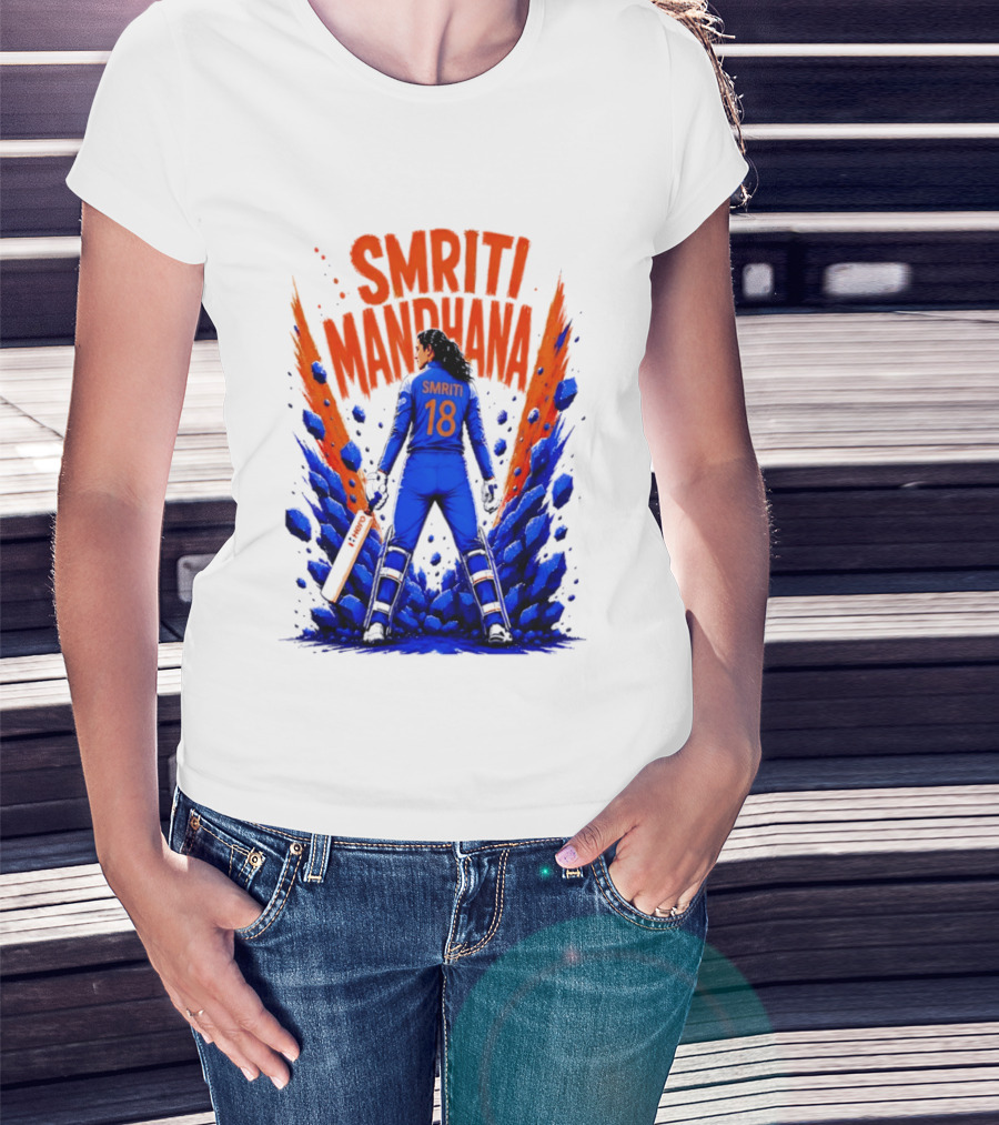 Smriti Mandhana 18 Cricket Star Power Play T-Shirt