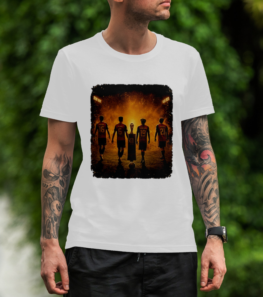 Spain National Football Team Rodrigo Merino Lamine Yamal Oyarzabal Trophy 2026 T-Shirt