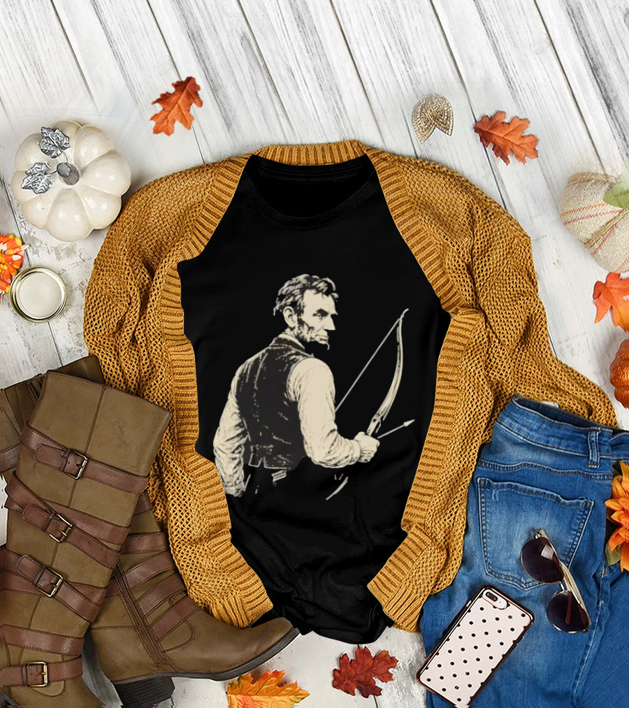 Abraham Lincoln Archery Bow And Arrow Hunting T-Shirt