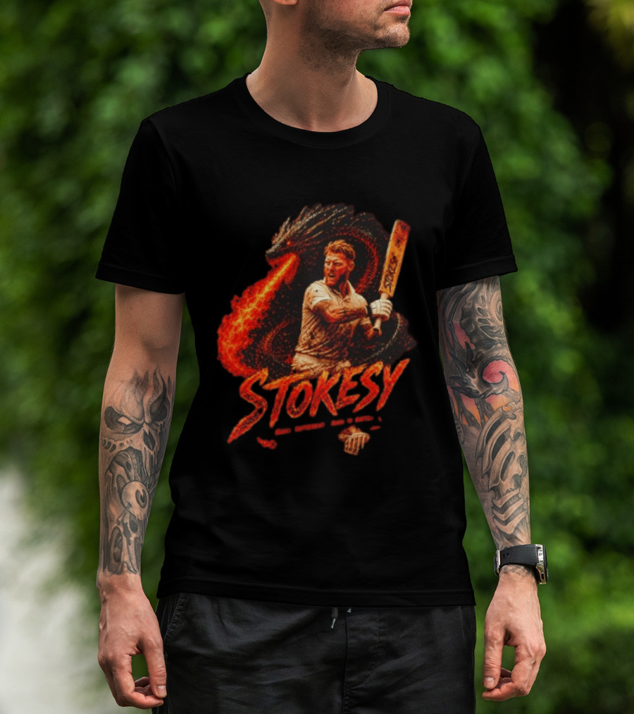 Ben Stokes England Cricket Team STOKESY Built Different Born To Battle Fiery Dragon T-Shirt