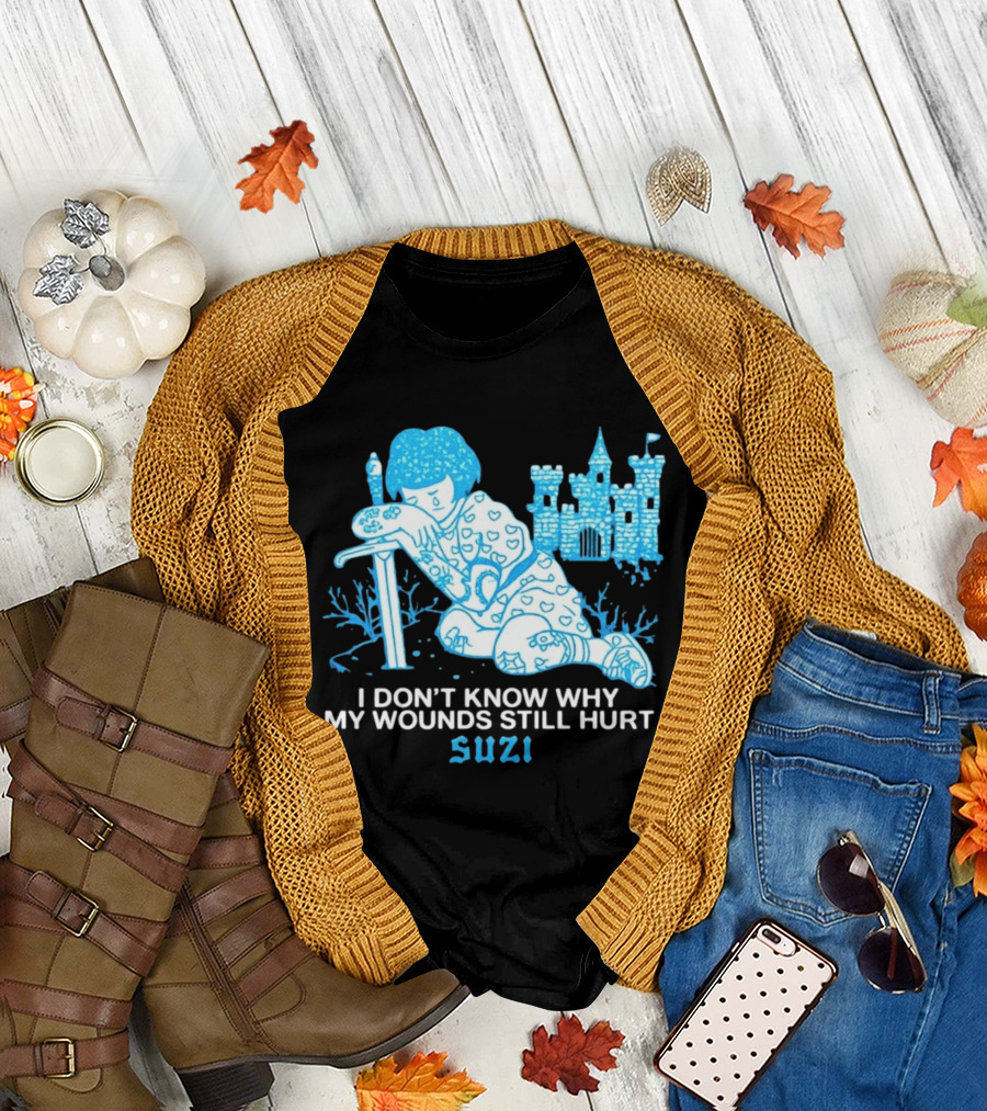 I Don't Know Why My Wounds Still Hurt Suzi Sad Blue Cartoon Castle T-Shirt