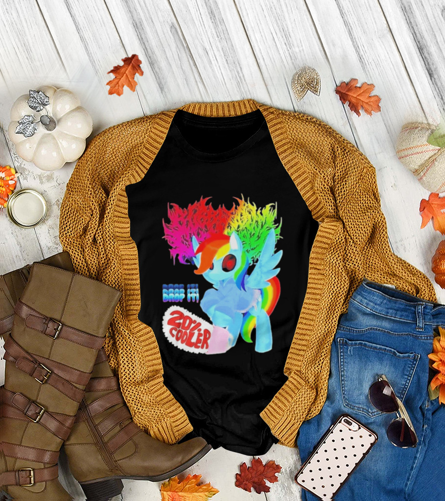 Drop It 20% Cooler Bubblegum Chainsaw Rainbow Dash T-Shirt