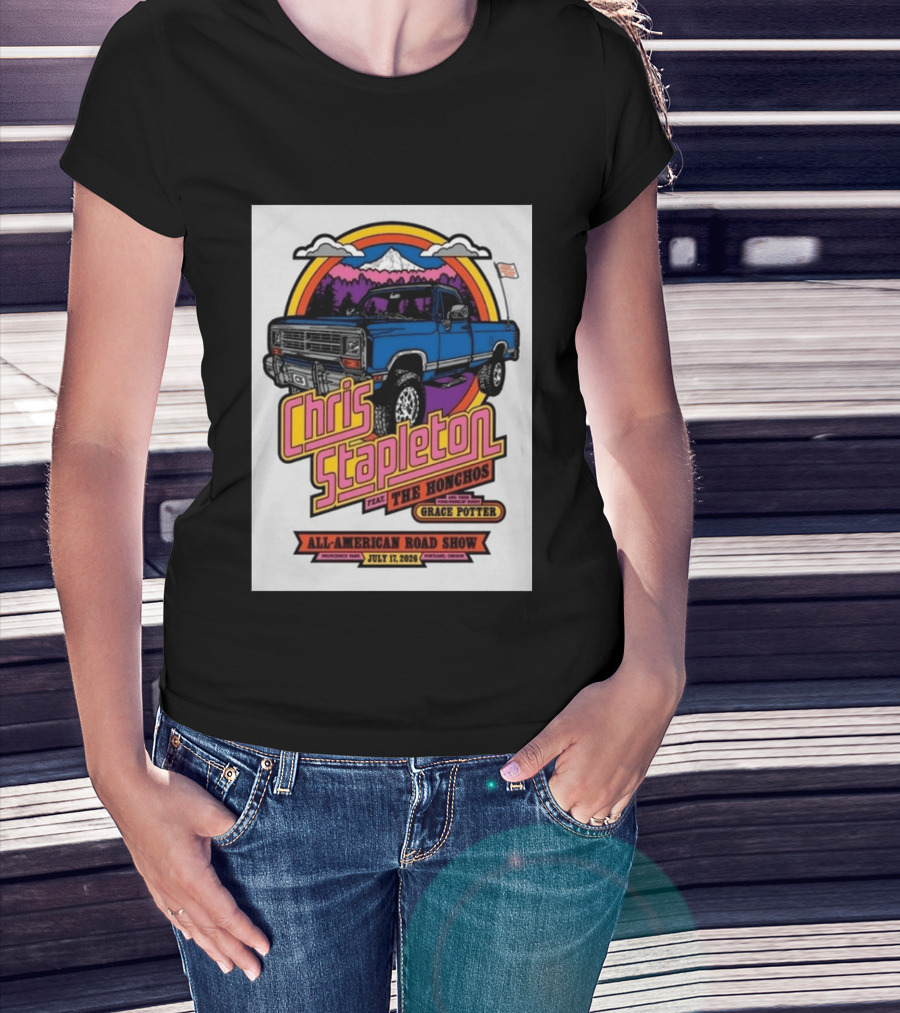 Chris Stapleton Feat The Honchos Grace Potter All American Road Show Providence Park Portland Oregon July 17 2026 T-Shirt
