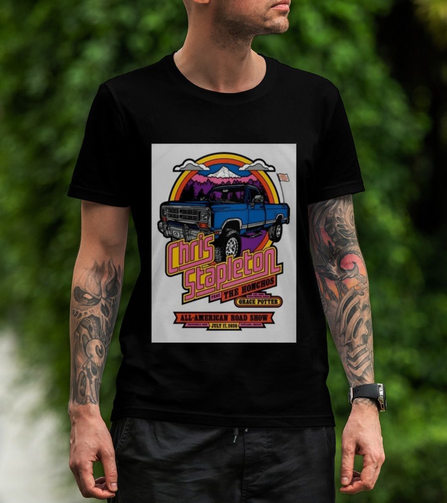 Chris Stapleton Feat The Honchos Grace Potter All American Road Show Providence Park Portland Oregon July 17 2026 T-Shirt