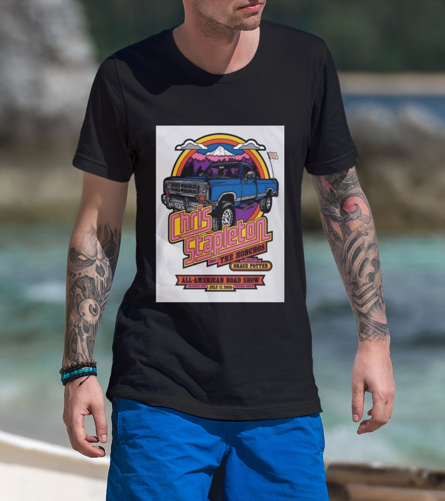 Chris Stapleton Feat The Honchos Grace Potter All American Road Show Providence Park Portland Oregon July 17 2026 T-Shirt