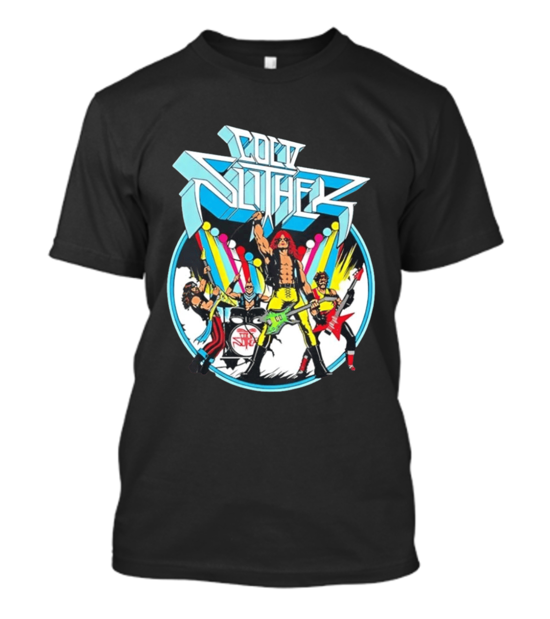 Cold Slither Band Members Rocking Live Performance Retro Vibes T-Shirt