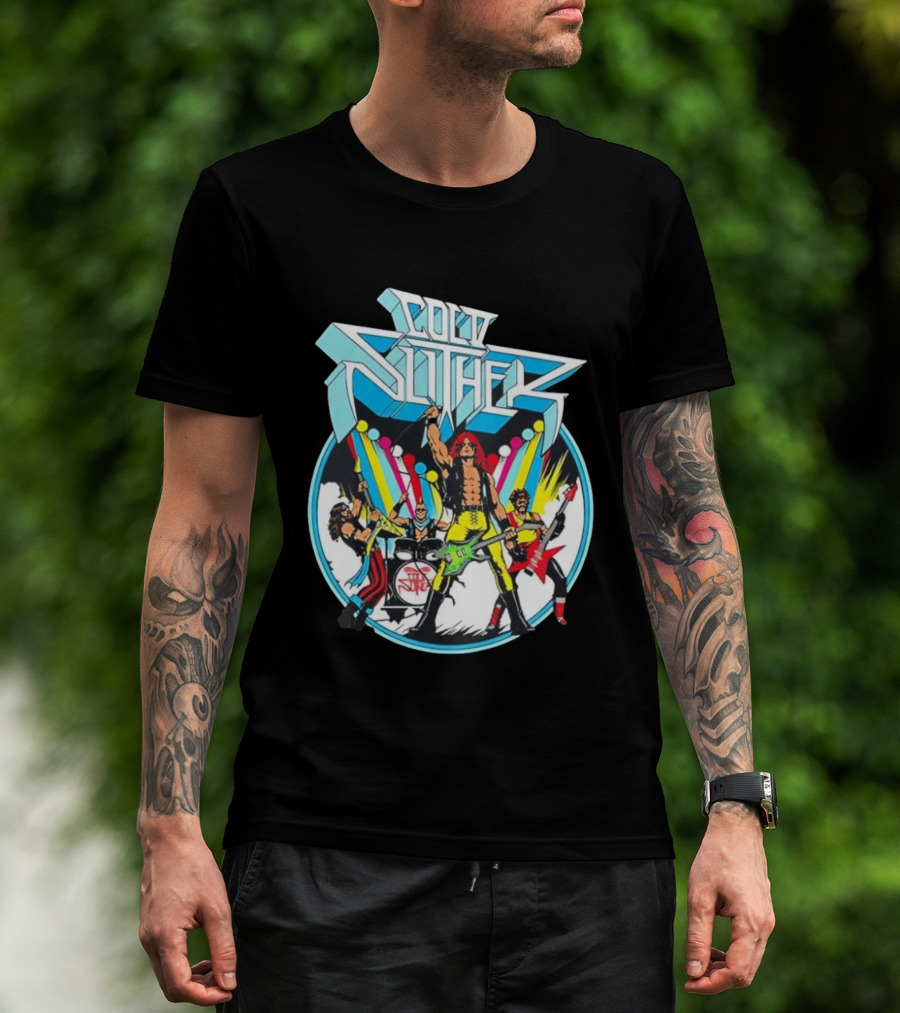 Cold Slither Band Members Rocking Live Performance Retro Vibes T-Shirt