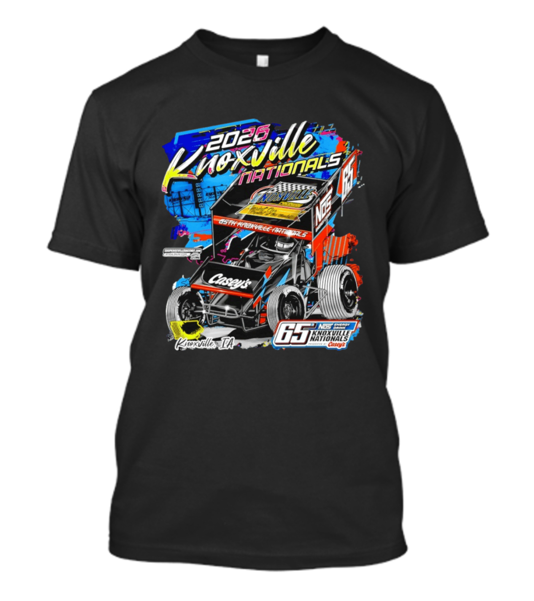 2026 Knoxville Nationals 65th NOS Energy Casey's Knoxville IA Racing Event T-Shirt