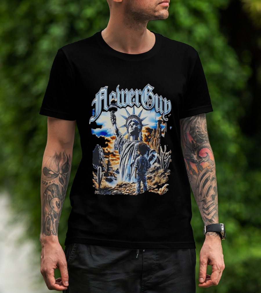 FlowerGuy Statue Of Liberty And Child In Desert Scene T-Shirt