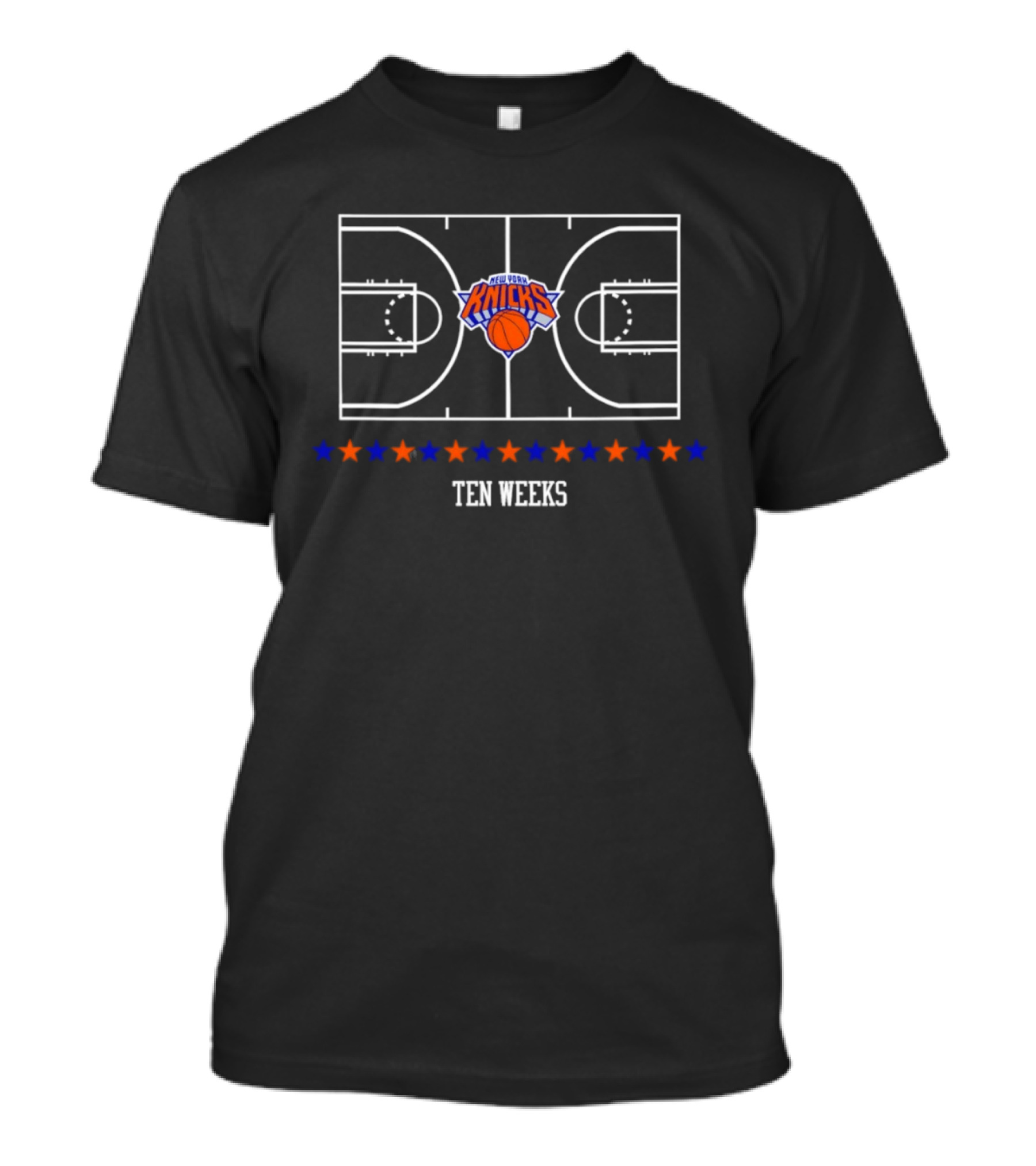New York Knicks Basketball NBA Ten Weeks Go New York 2026 Court Stars T-Shirt