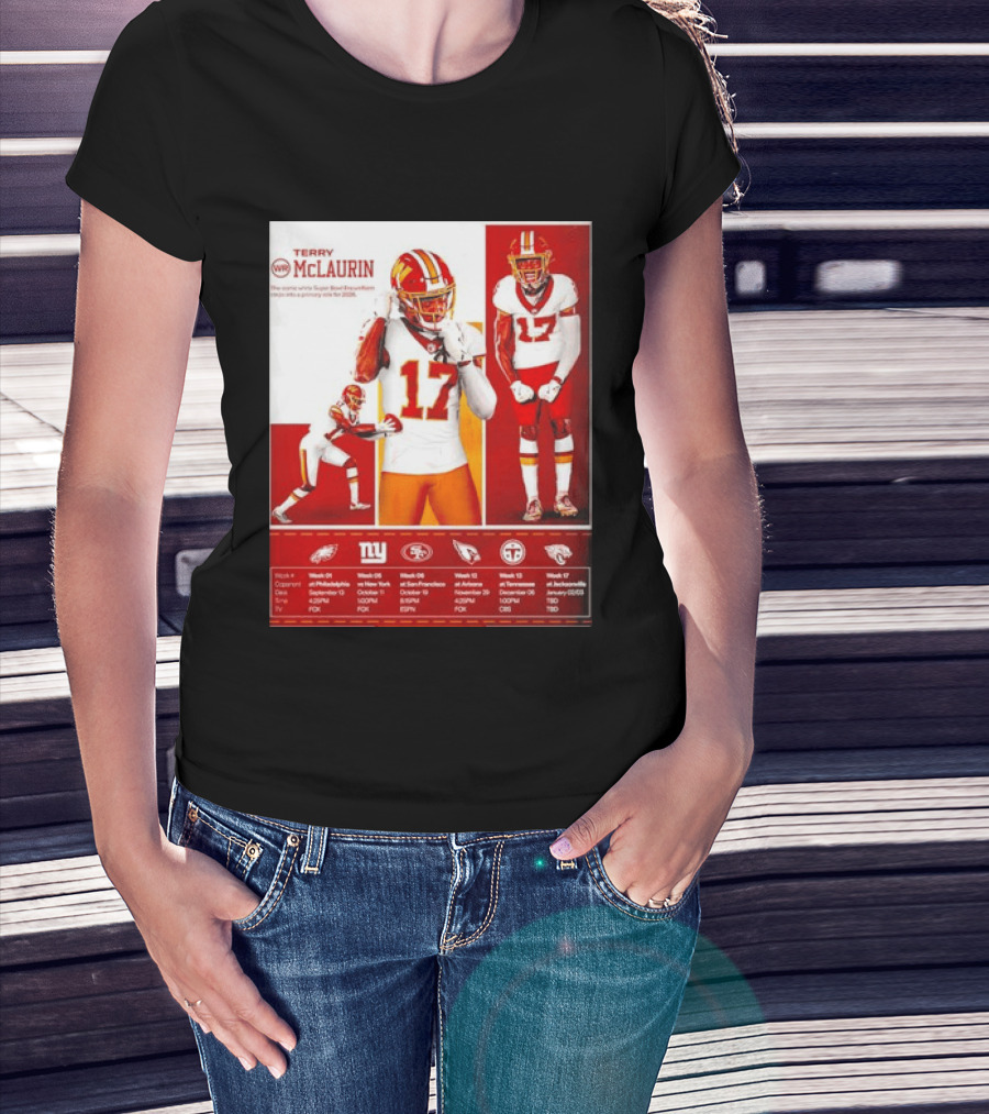 Terry McLaurin Washington Commanders 2026 Schedule NFL Football 17 Jersey Fan Gear T-Shirt