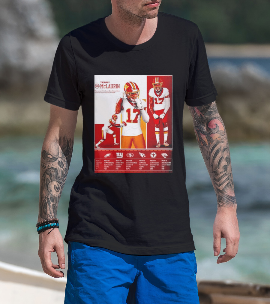 Terry McLaurin Washington Commanders 2026 Schedule NFL Football 17 Jersey Fan Gear T-Shirt