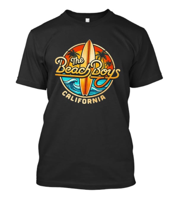 The Beach Boys California Surfboard Palm Trees Ocean Wave T-Shirt