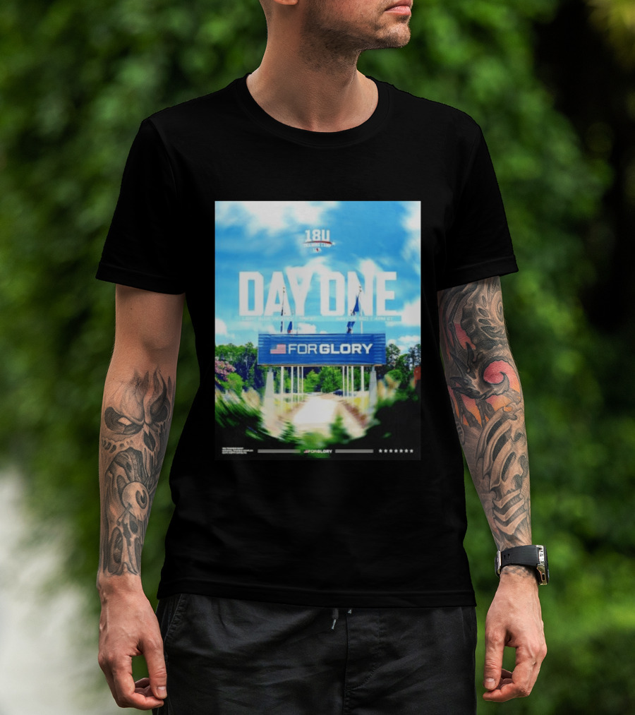 USA Baseball 18U Training Camp Day One For Glory American Flag Inspiring Journey T-Shirt
