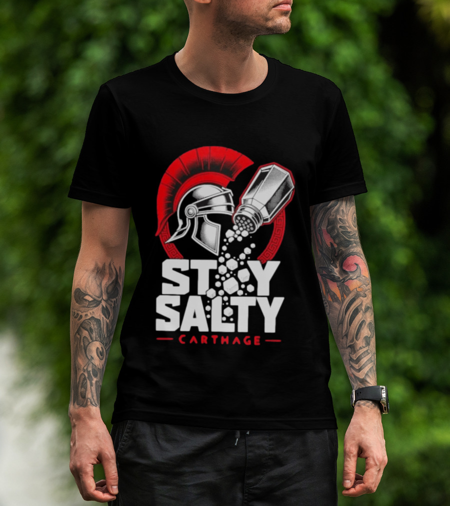 Stay Salty Carthage Roman Republic Rome Punic Wars Greek Helmet Salt Shaker T-Shirt