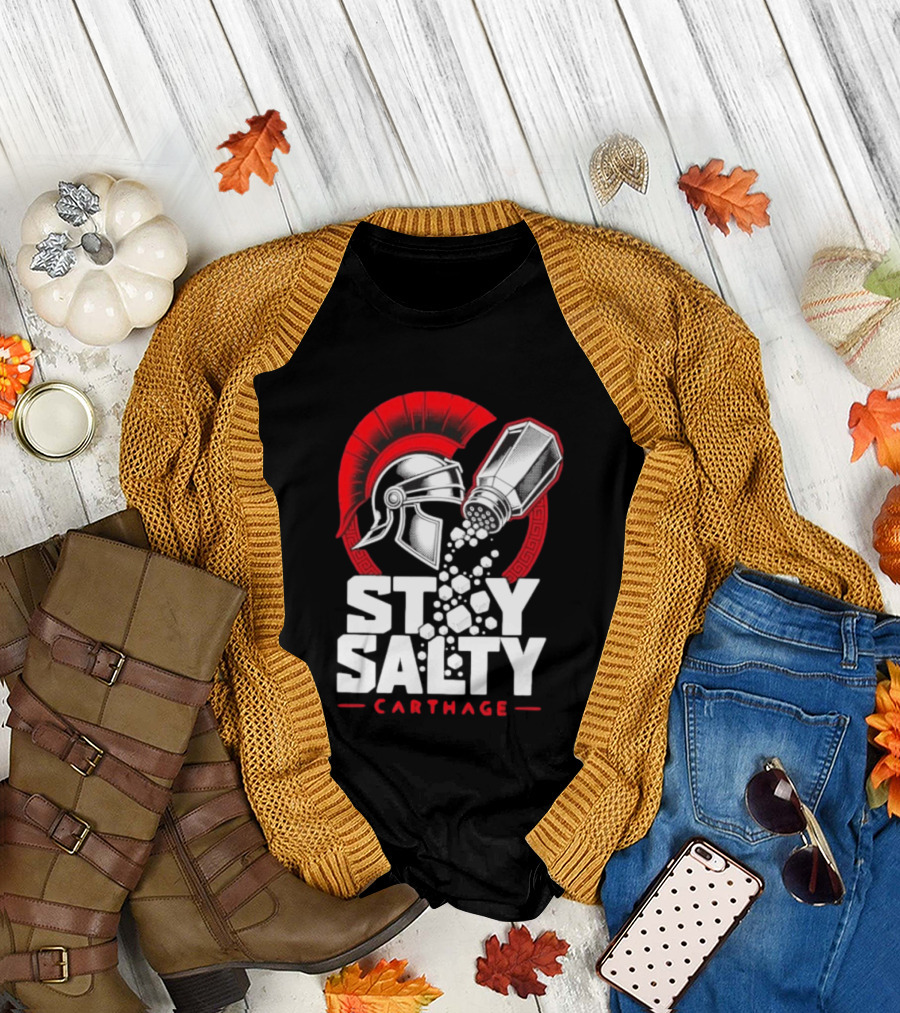 Stay Salty Carthage Roman Republic Rome Punic Wars Greek Helmet Salt Shaker T-Shirt