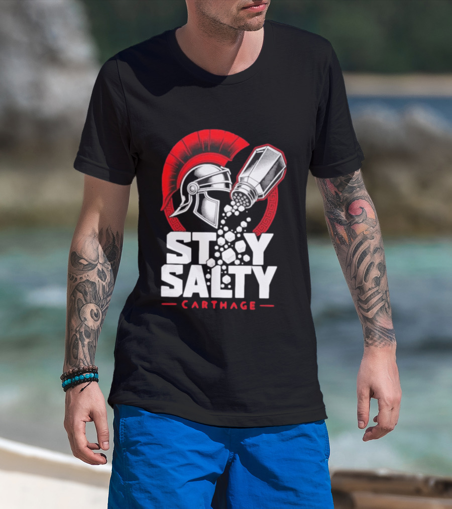 Stay Salty Carthage Roman Republic Rome Punic Wars Greek Helmet Salt Shaker T-Shirt