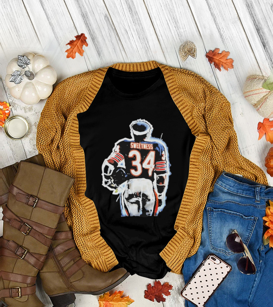 Walter Payton Sweetness 34 Chicago Bears Football Jersey Player T-Shirt