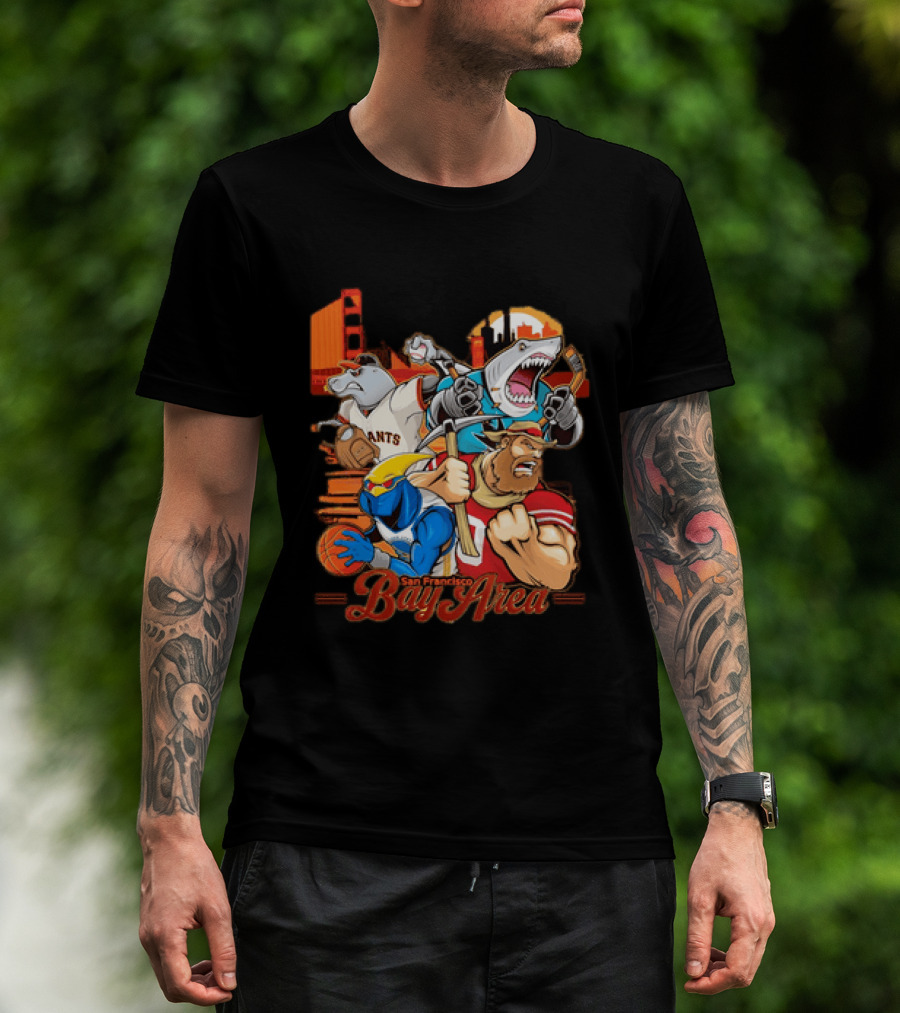 San Francisco Bay Area Giants Sharks Warriors 49ers Sports Collage T-Shirt