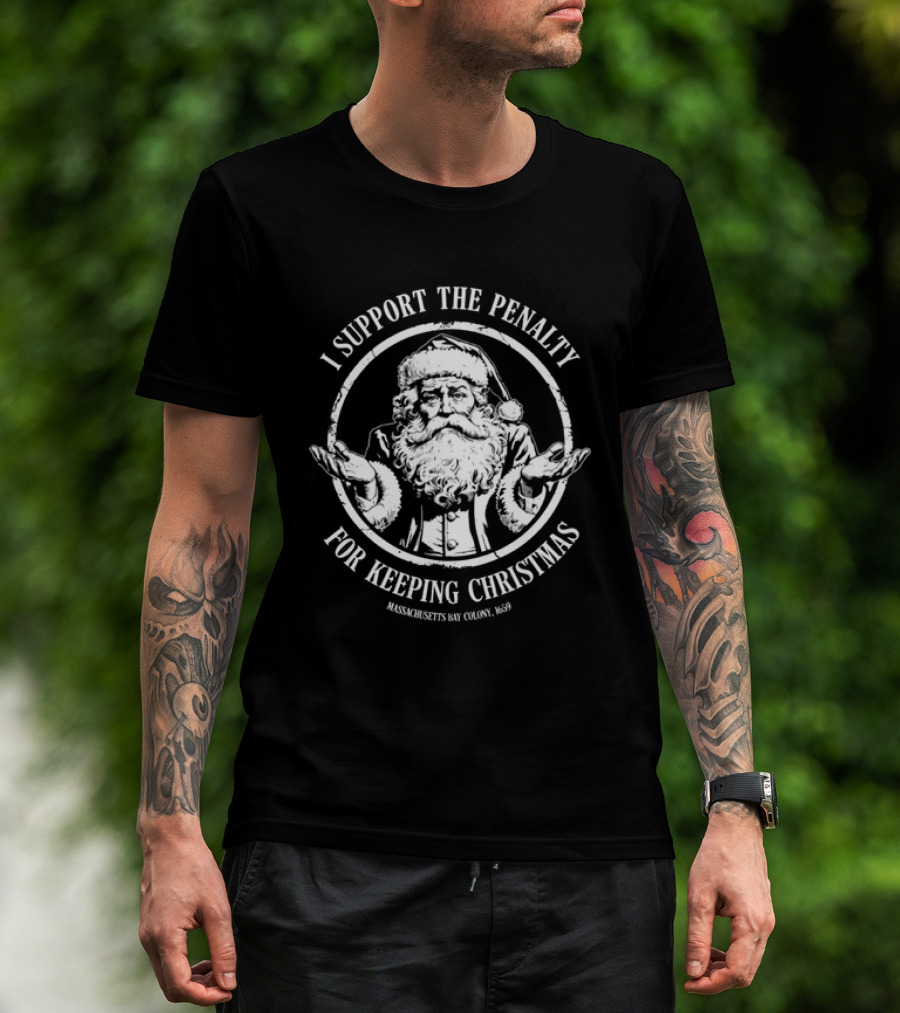 I Support The Penalty Santa Claus Massachusetts Christmas T-Shirt