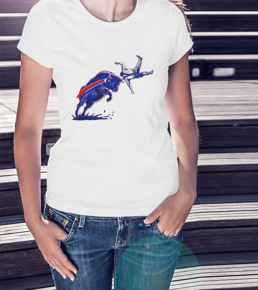 Buffalo Bills 2026 Bold Charging Buffalo Icon With Red Streak T-Shirt