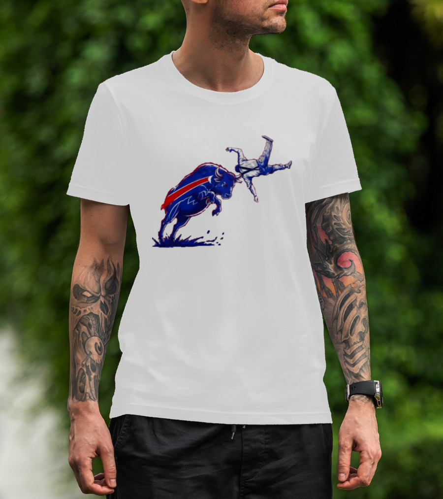 Buffalo Bills 2026 Bold Charging Buffalo Icon With Red Streak T-Shirt