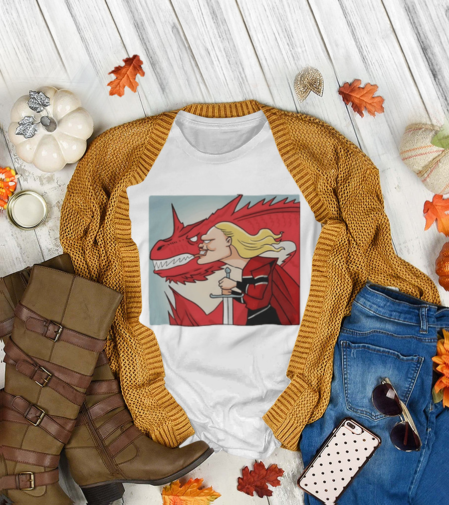 Haaland Norway Dragon Rider Caricature T-Shirt