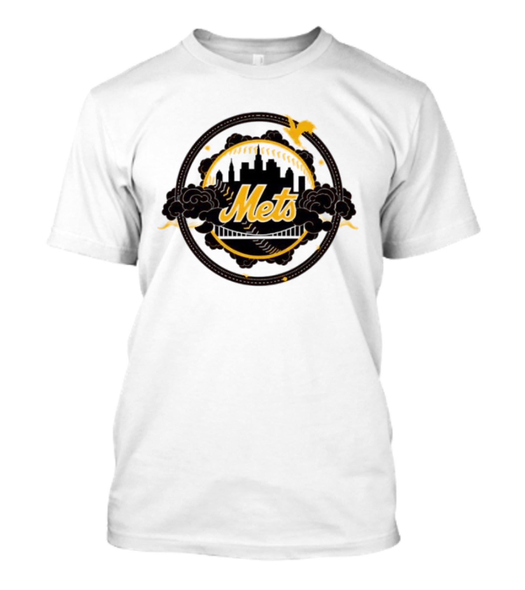 New York Mets MLB Skyline Baseball Bridge T-Shirt