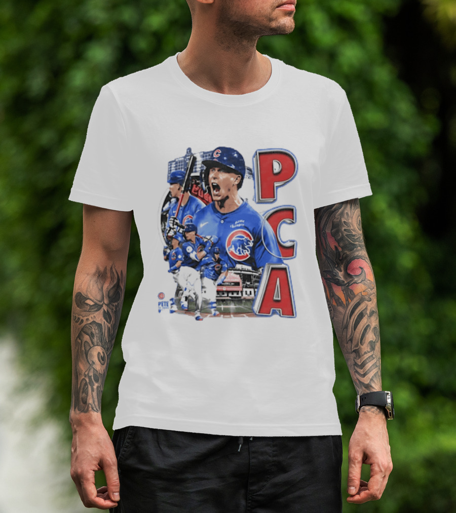 PCA Pete Crow Armstrong Chicago Cubs Baseball Collage T-Shirt