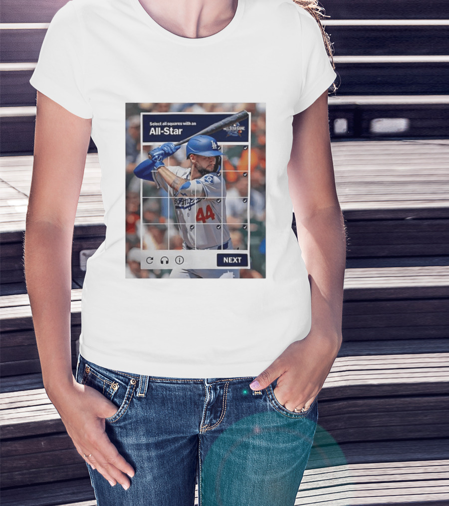 Select All Squares With An All Star Los Angeles Dodgers Baseball Meme T-Shirt