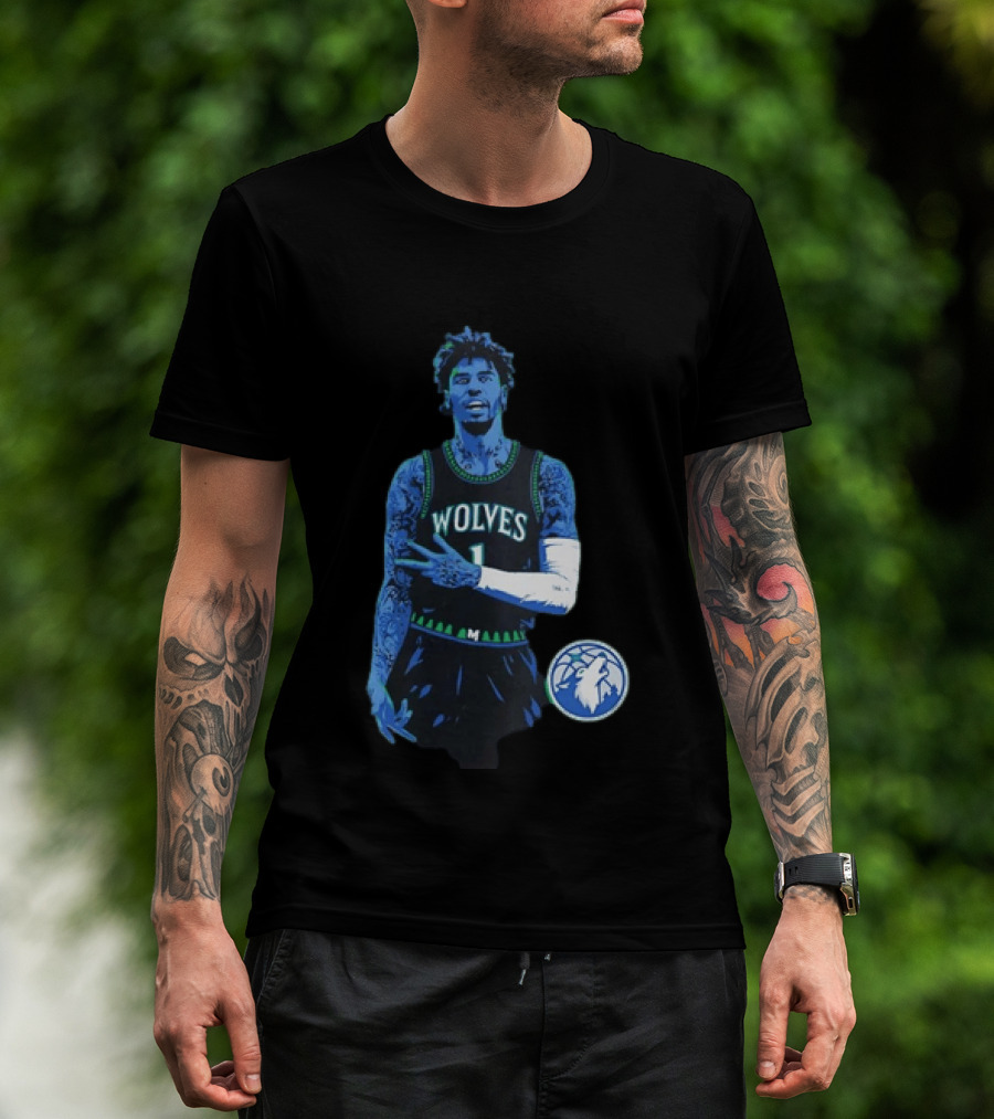 Anthony Edwards Wolves 1 Minnesota Timberwolves Basketball T-Shirt