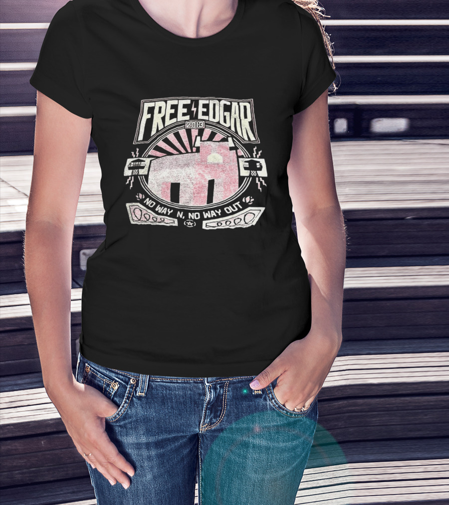 Free Edgar 2013 No Way In No Way Out Vintage Style Prison T-Shirt