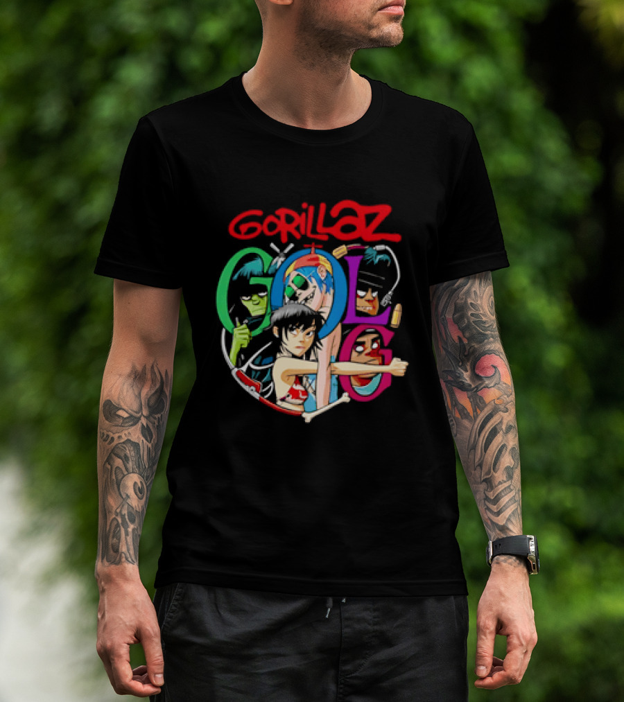 Gorillaz Virtual Rock Band Cartoon Characters T-Shirt