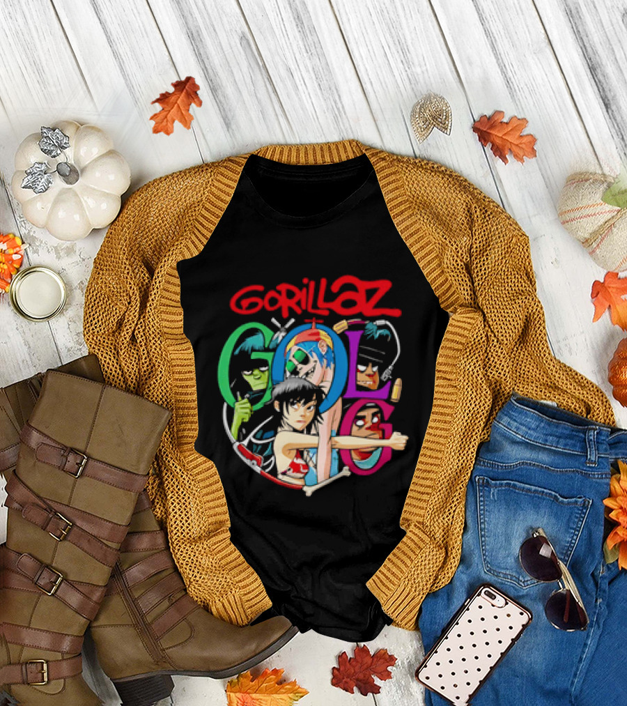 Gorillaz Virtual Rock Band Cartoon Characters T-Shirt