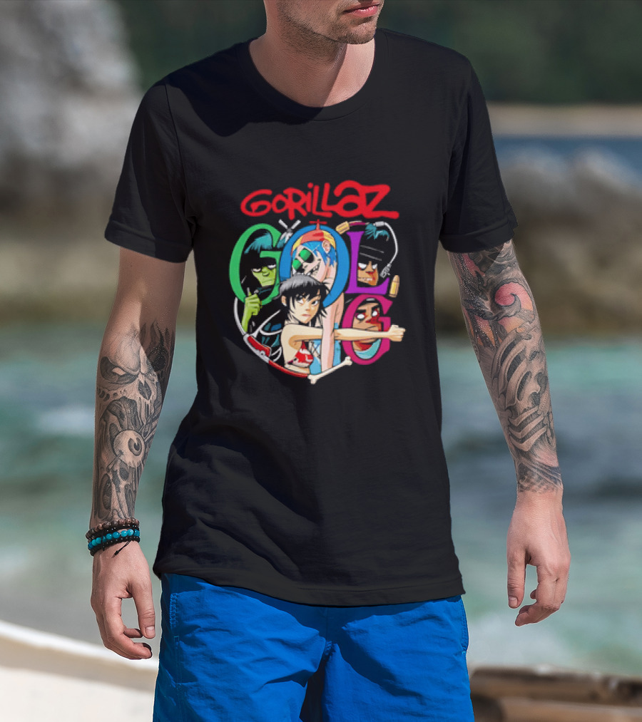 Gorillaz Virtual Rock Band Cartoon Characters T-Shirt