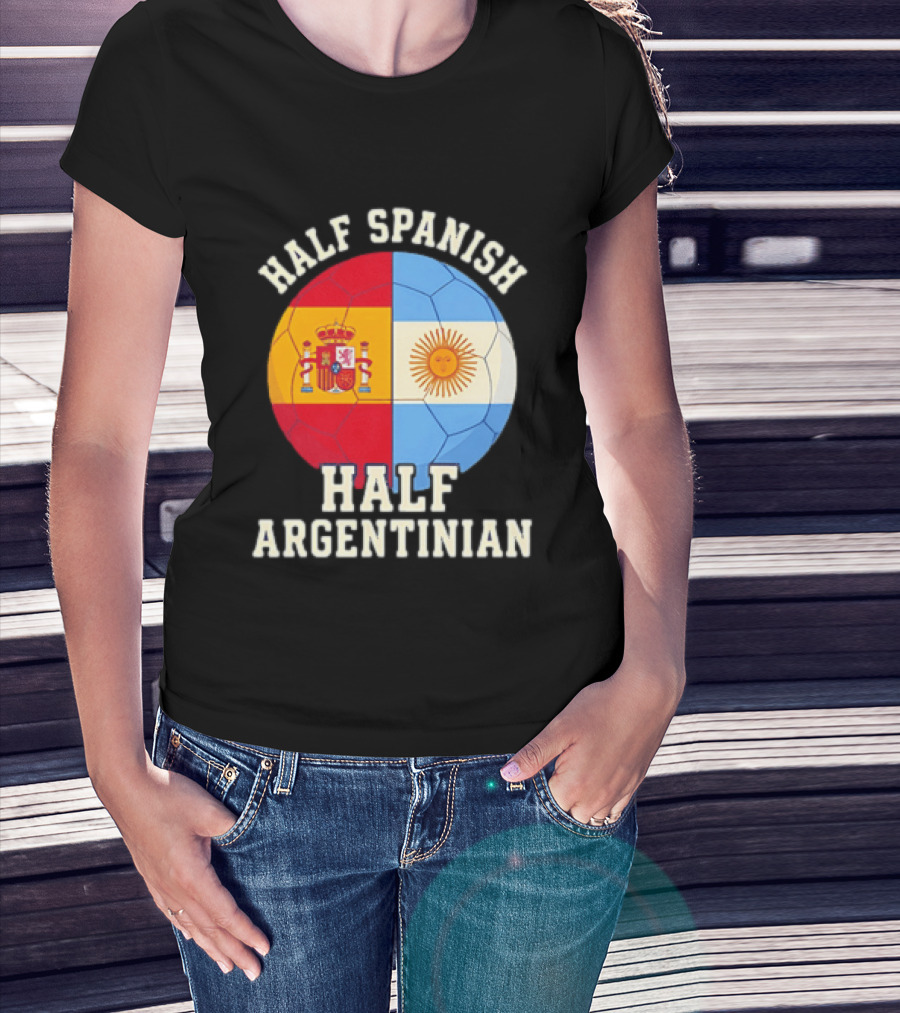 Half Spanish Half Argentinian Flag Ball T-Shirt