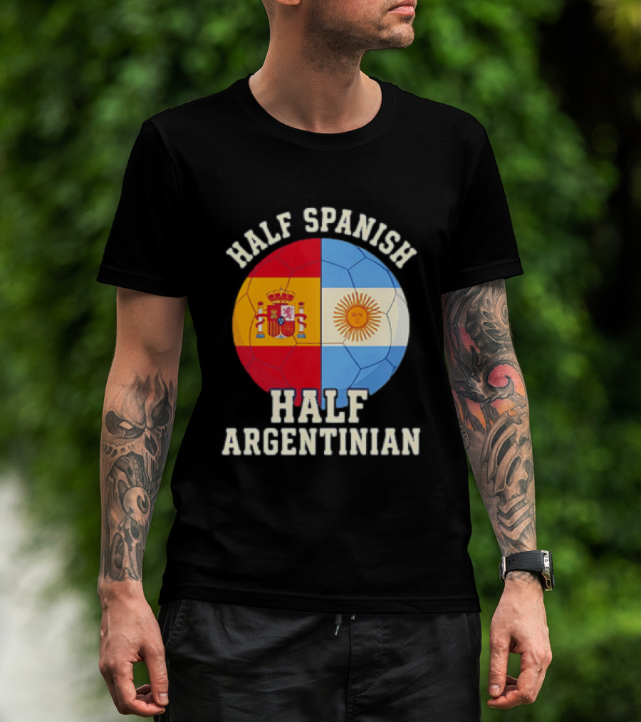 Half Spanish Half Argentinian Flag Ball T-Shirt