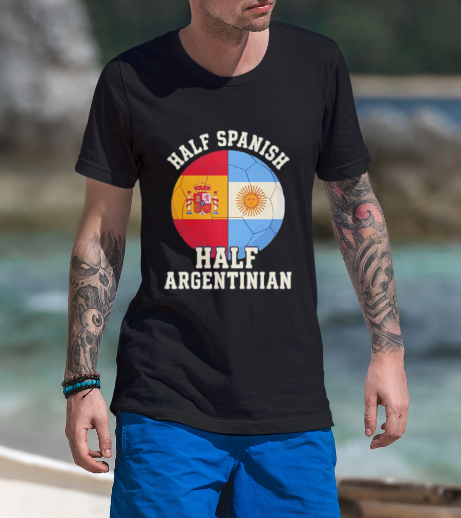 Half Spanish Half Argentinian Flag Ball T-Shirt