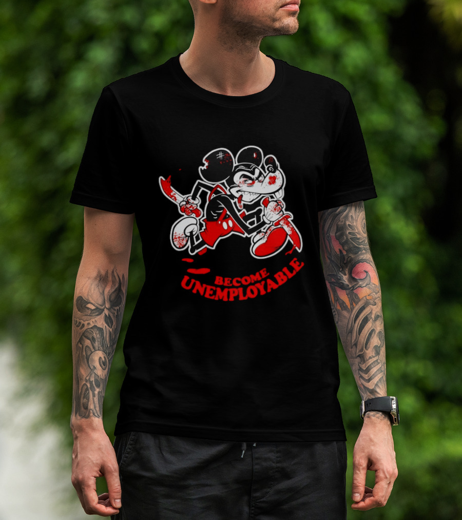 Horror Micket Become Unemployable Vintage Cartoon T-Shirt