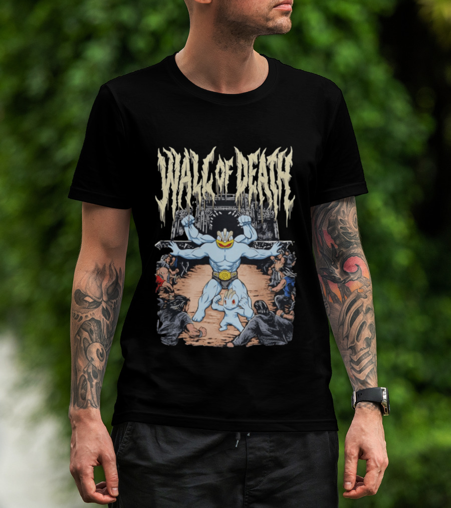 Pokemon Machamp Wall Of Death Heavy Metal Concert Battle T-Shirt