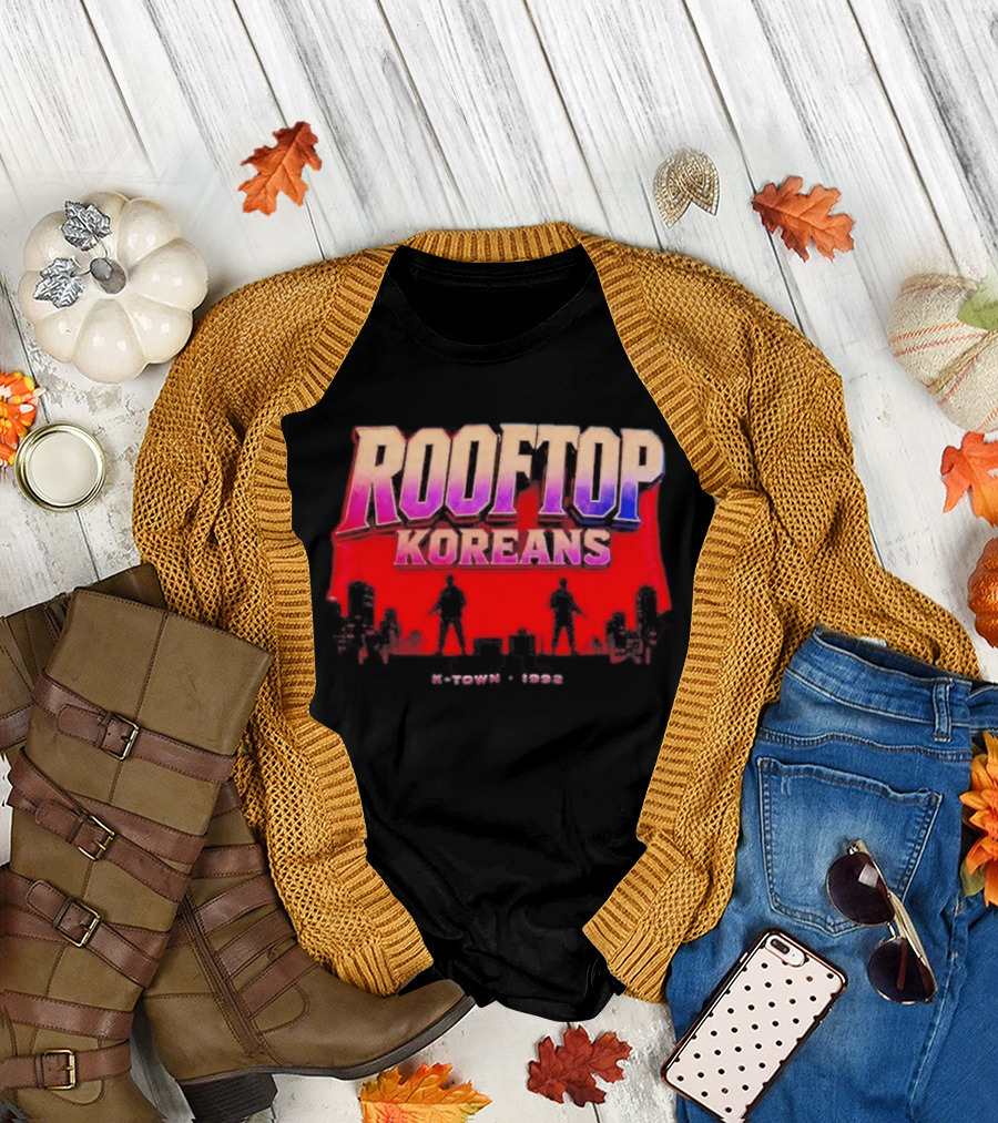 Rooftop Koreans K Town 1992 Koreatown Skyline T-Shirt