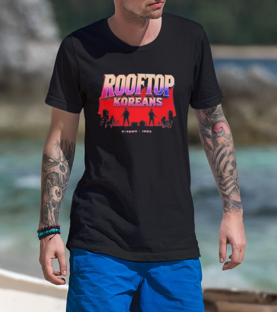 Rooftop Koreans K Town 1992 Koreatown Skyline T-Shirt