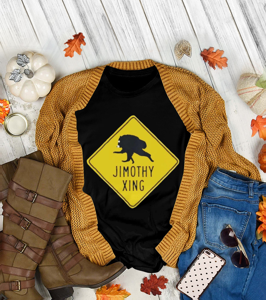 Jimothy Xing Raccoon Sign Crossing T-Shirt