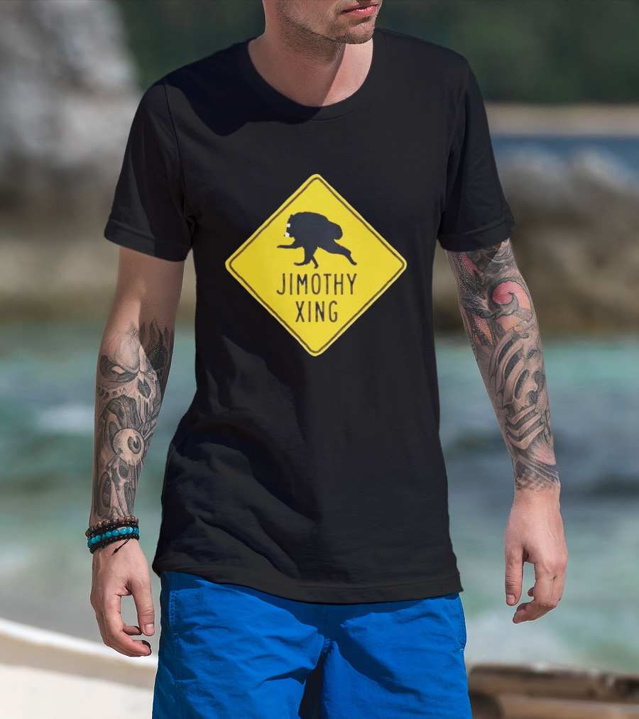 Jimothy Xing Raccoon Sign Crossing T-Shirt