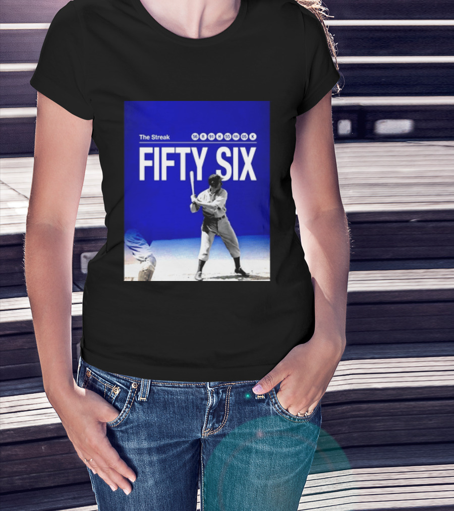Joe DiMaggio The Streak Fifty Six Baseball Legend Yankees Fifty Six T-Shirt
